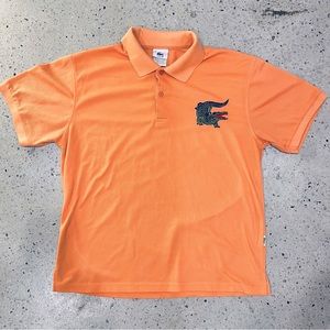 Rare LACOSTE Classic Pique Polo Large Logo US M Peach